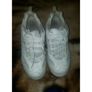 Skechers Womens 12307 Shape Ups Shoes White Leather Sparkle Sz 9